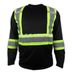 Svart sikkerhetsskjorte med høy synlighet